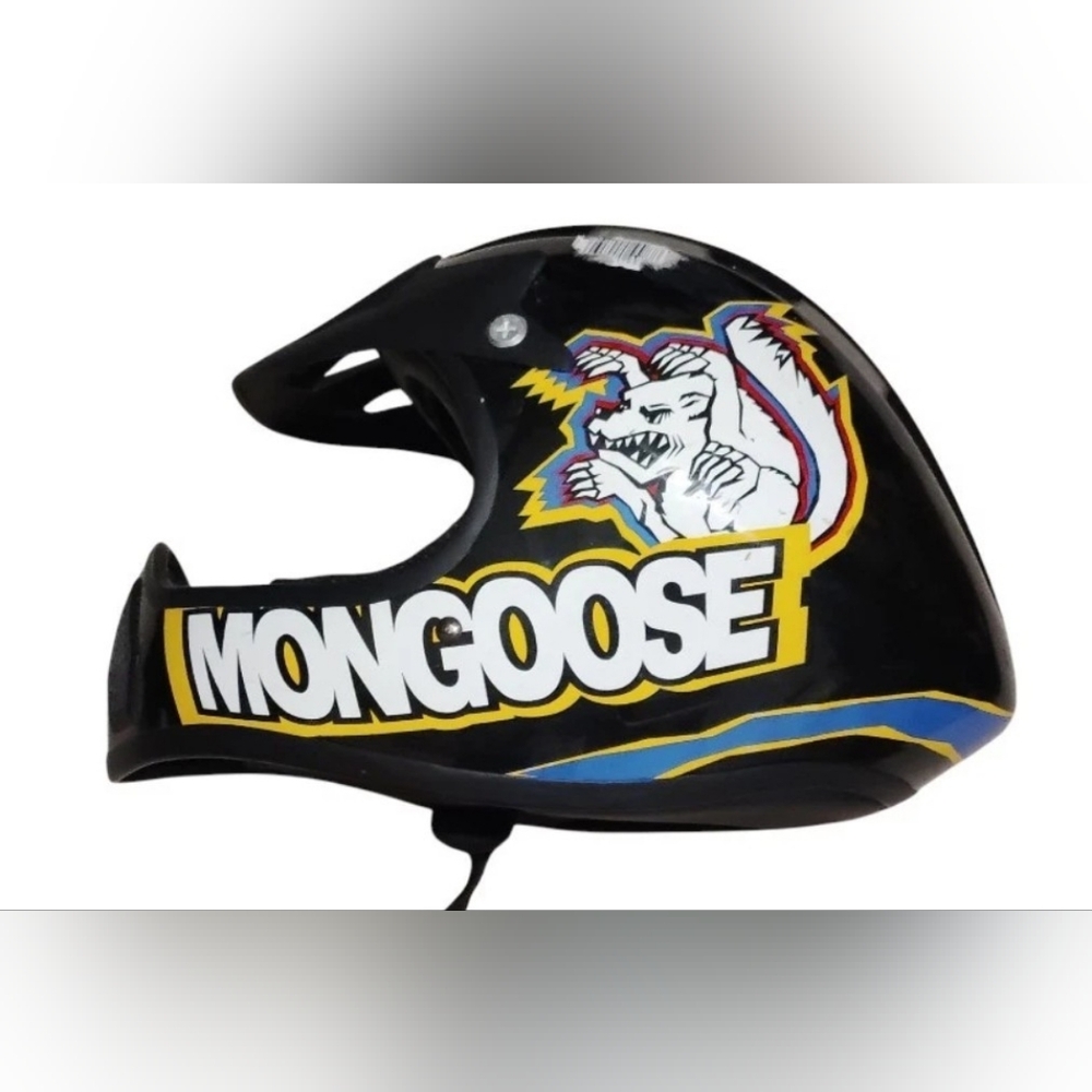 Vintage 90s Mongoose Bell Black Full Face BMX Helmet Size S/M 1999